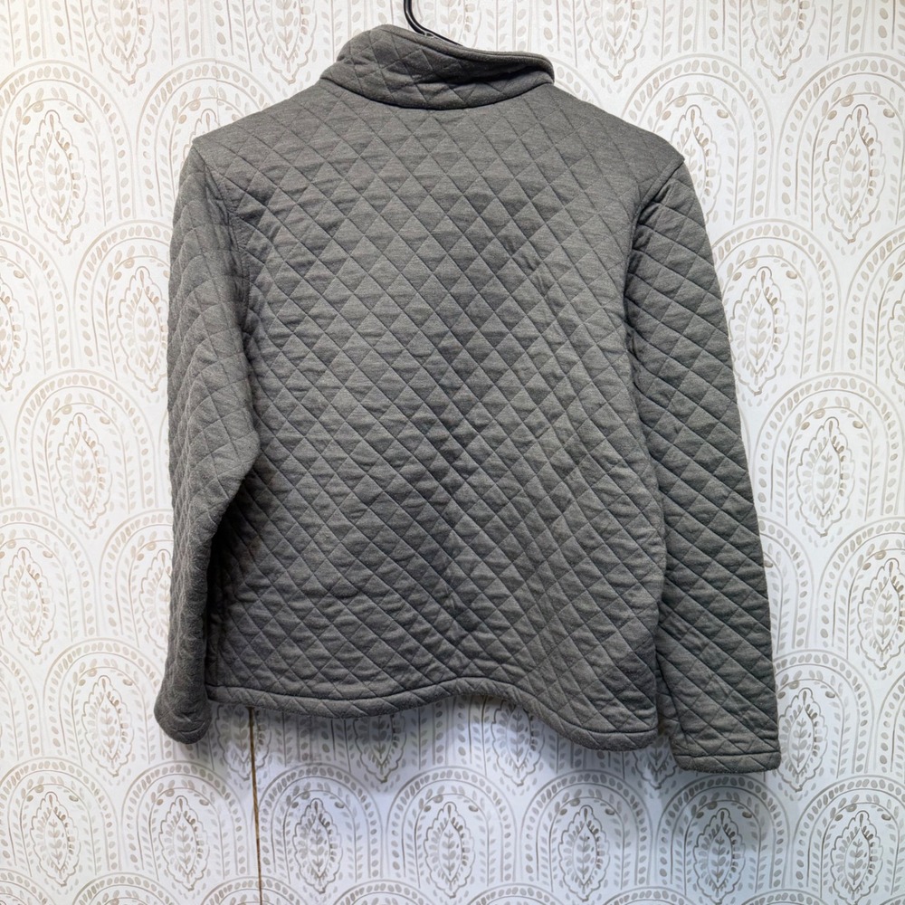 Columbia Quilted Pullover Women Size Medium Grey Quarter Zip Fleece - Picture 2 of 7